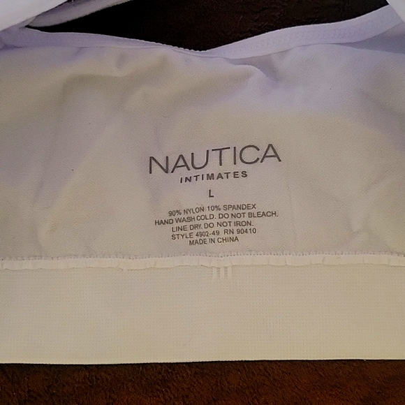NWOT NAUTICA Intimates Sports Bra 2 Pack White & Blue - Picture 9 of 9